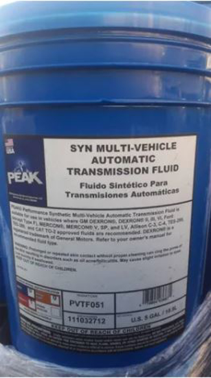 Lubricante PEAK sintético para transmisiones automaticas tambor 18,9