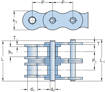 Imagen de Cadena de Rodillos ASA 40 Doble Paso 1 1/2" SKF