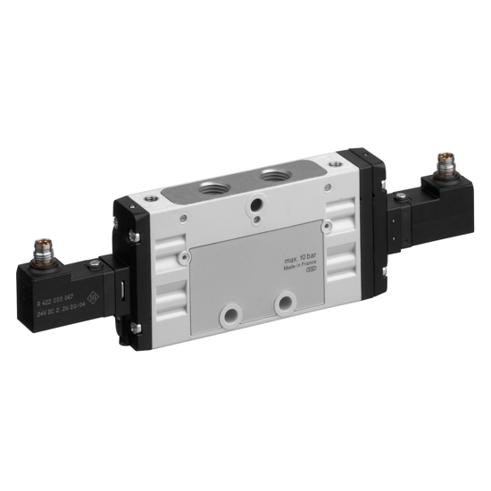 Imagen de Electroválvula TC15 Rosca 1/4" 1.500 l/min 5/2 Doble Solenoide Biestable 24Vcc Piloto Interior